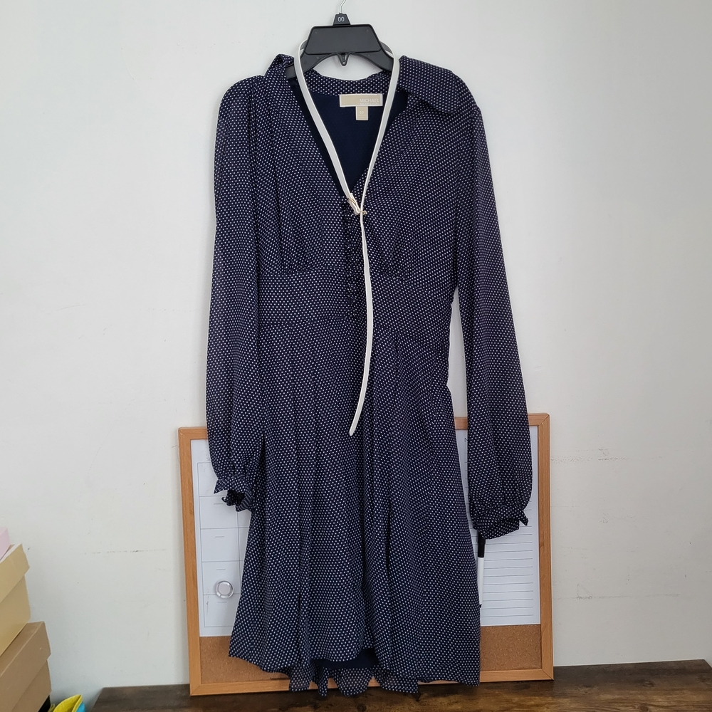 Michael Kors Navy Long Sleeve Dress